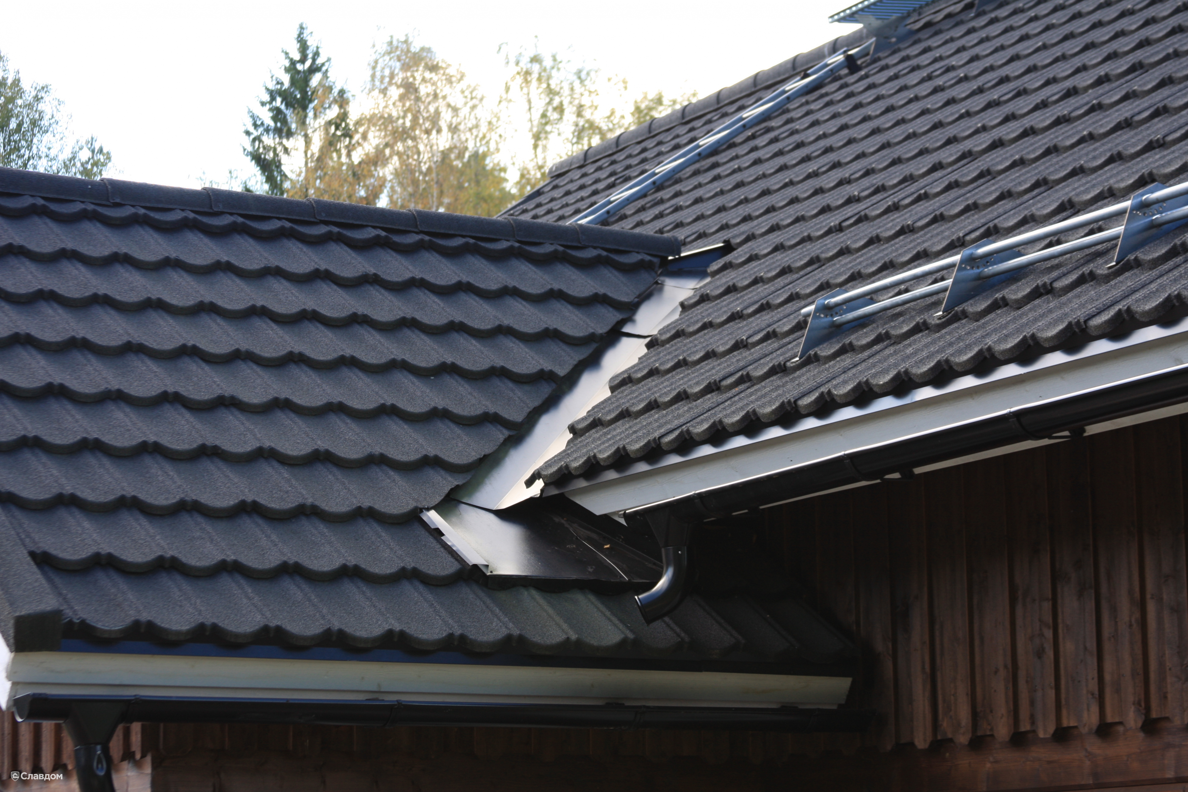 Композитная черепица рядовая AeroDek Tradition цвет Антрацит (07)